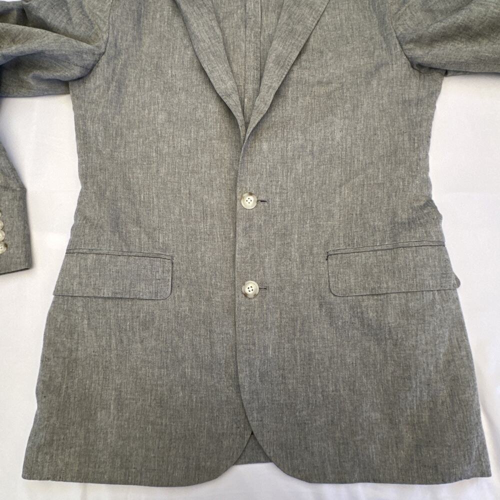 J Crew Ludlow Blazer Mens 36R Gray Somelos Cotton Linen Sport Coat - Picture 11 of 16